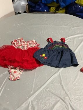 Disney Baby Pink, Red, Navy Minnie Strawberry Dress & Bodysuit Set 1021